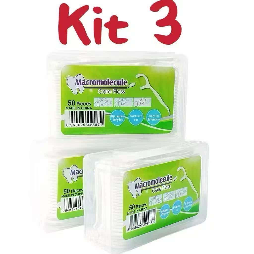 kit 3 caixas  （150 unidades） de fio dental Fio dental ultrafino arqueado -BUSCABUSCABR, imagem 1 de 1