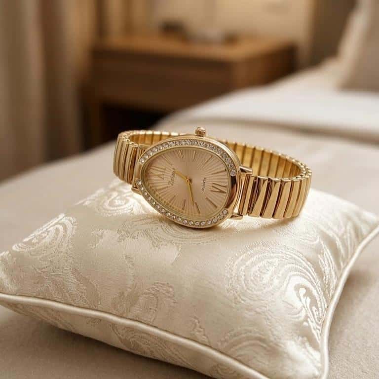Relógio Feminino Formato Gota Pulseira Elástica Resistente à Àgua Bracelete De Mola, imagem 1 de 1