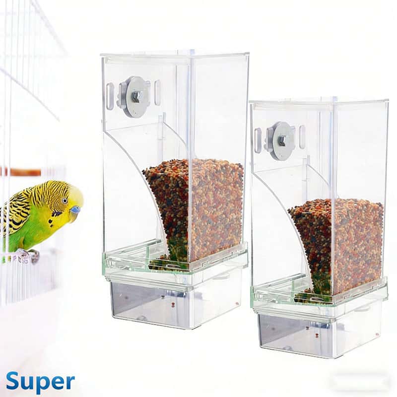 Comedouro Alimentador Automático Pássaros Acrílico Anti-Sujeira Para Calopsita Canário Gaiola, imagem 1 de 1