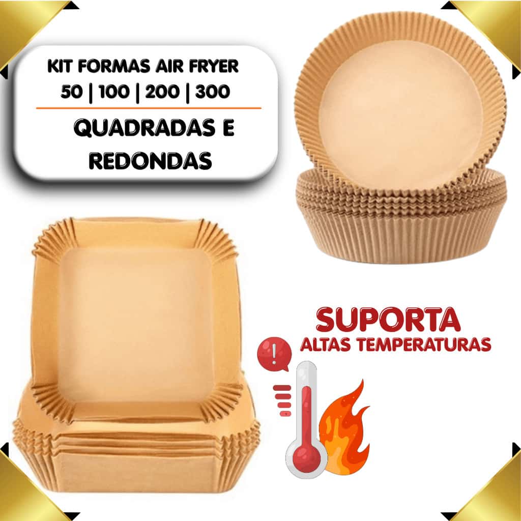 Kit 50 a 300 Formas Descartável Para Airfryer Antiaderente Não Suja Cozinha Fritadedira Promoção, imagem 1 de 1