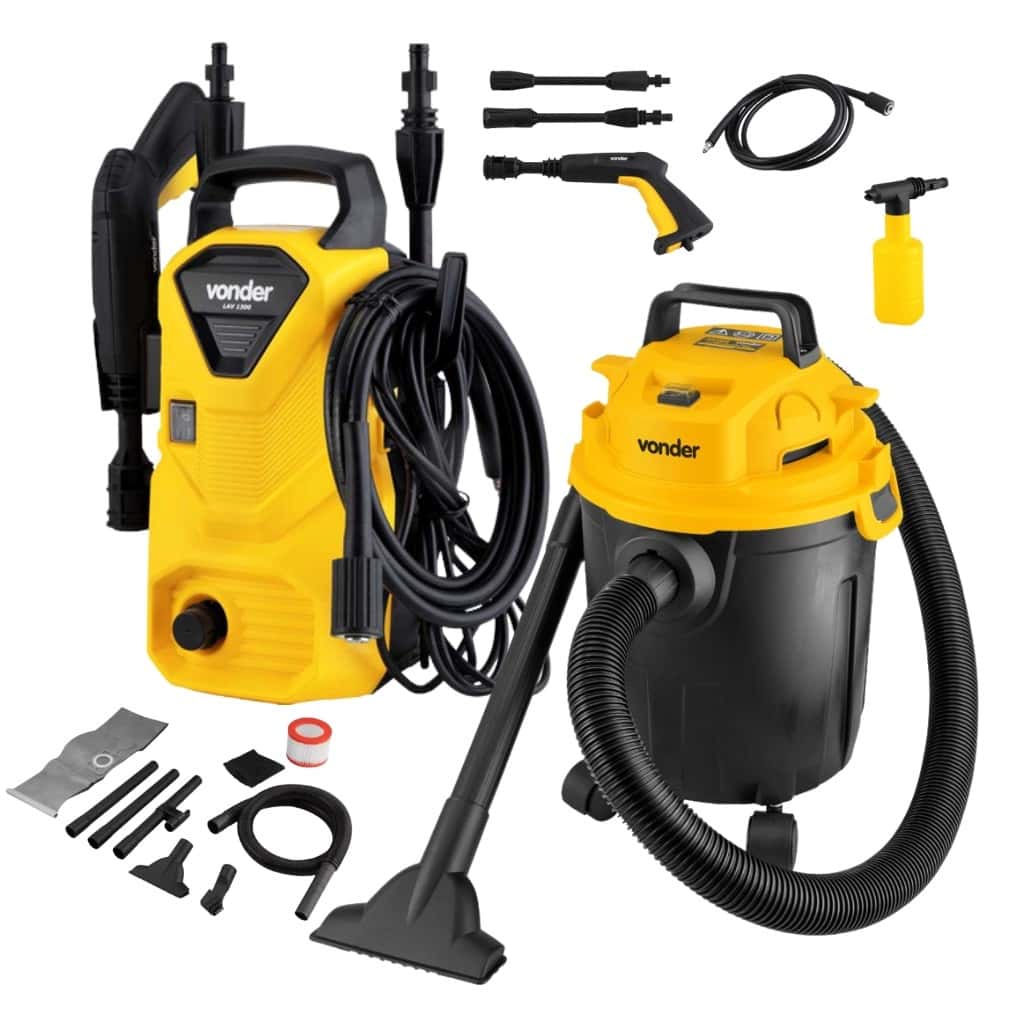 Kit Limpeza Lavadora Vonder de Alta Pressão LAV1300 com Aspirador de Pó e Água APV1010, imagem 1 de 1