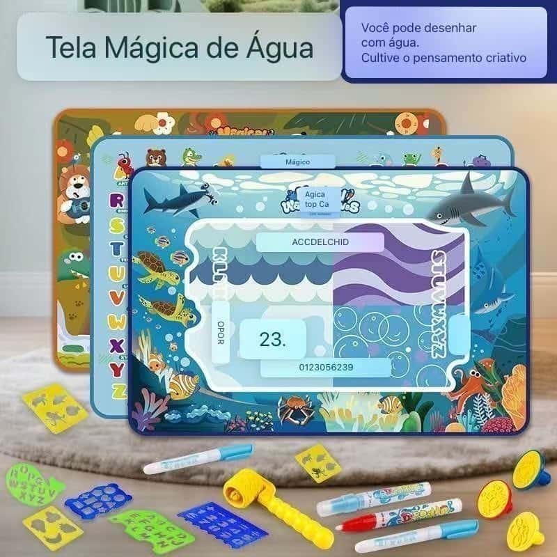 Tapete de Água Mágico Brinquedo Educativo para Criatividade Reutilizável com Canetas Presente, imagem 1 de 1