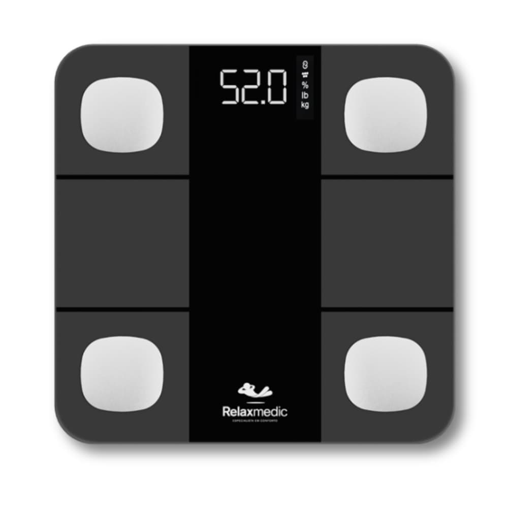 Balança Digital Corporal Bioimpedância Smart Aplicativo Bluetooth Relaxmedic