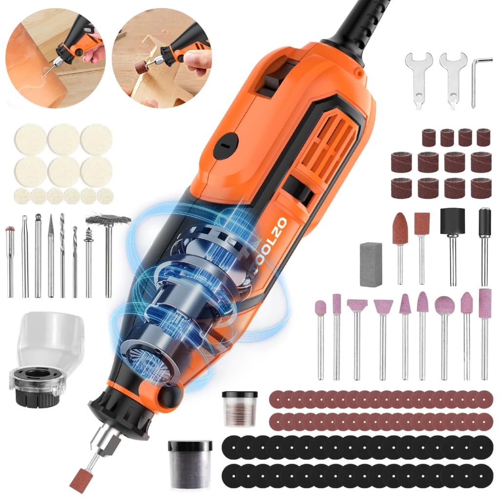 Kit Micro Retifica AITOOLZO 92pc - 5Vel/450W/36kRPM & Eixo Flexivel