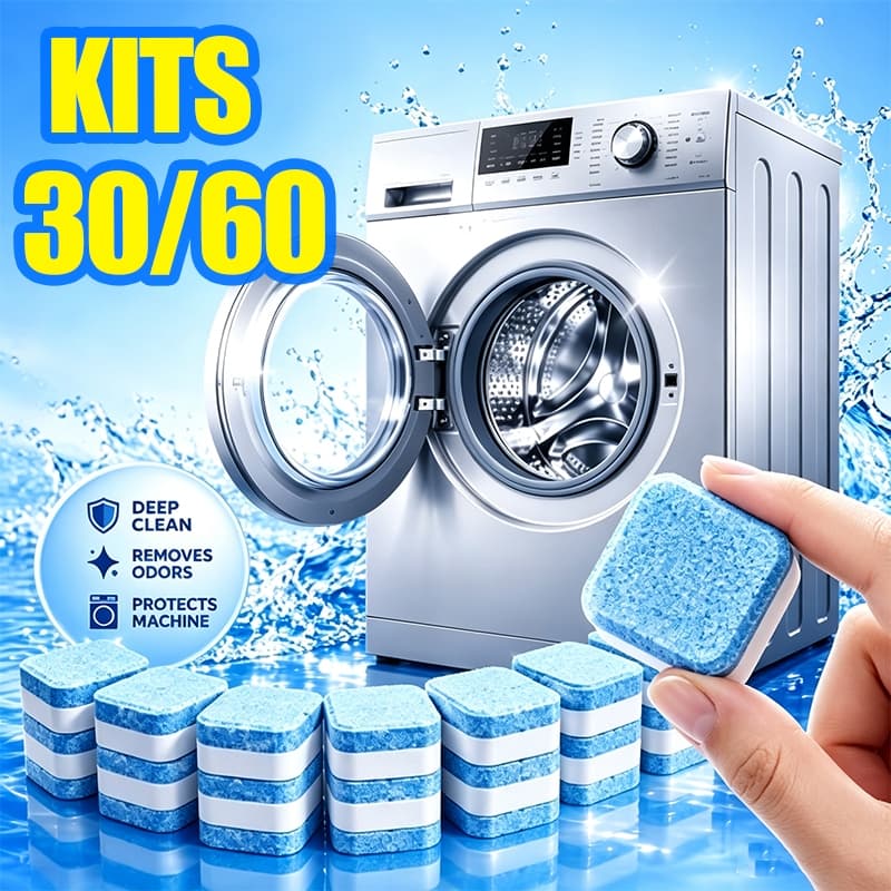 Kit Limpador de Máquina de Lavar Roupa Efervescente, Pastilha Sólida para Limpeza Completa