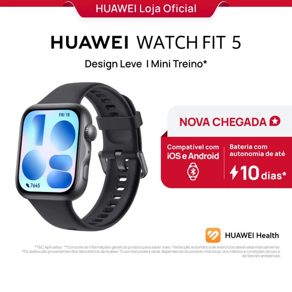 HUAWEI WATCH FIT 5 | Smartwatch Watch | 182" AMOLED Lightweight Design | Mini Workout | 64 GB | GPS