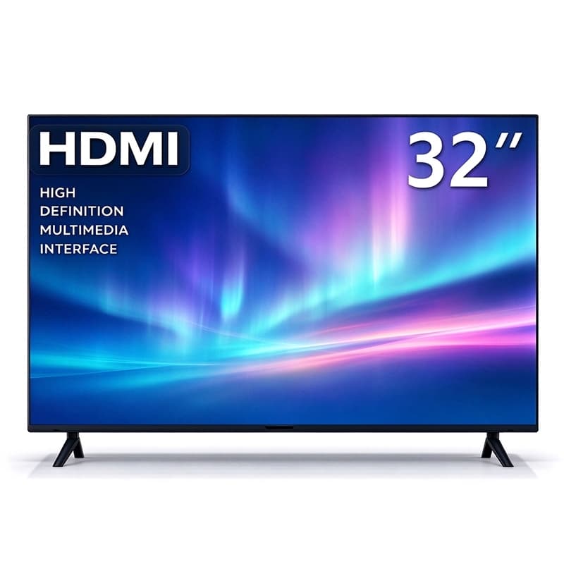 Televisor 32 Polegadas Digital HD LED 2 HDMI 2 USB VGA Conversor Integrado Imagem Nítida para Sala Quarto Escritório TV