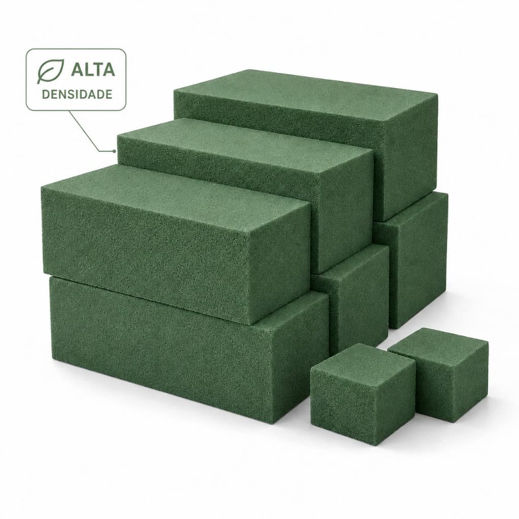 Kit 6 Espumas Floral Fenólica 23 x 10 x 6,9cm Arranjo de Flores e Plantas Artificiais Jardinagem