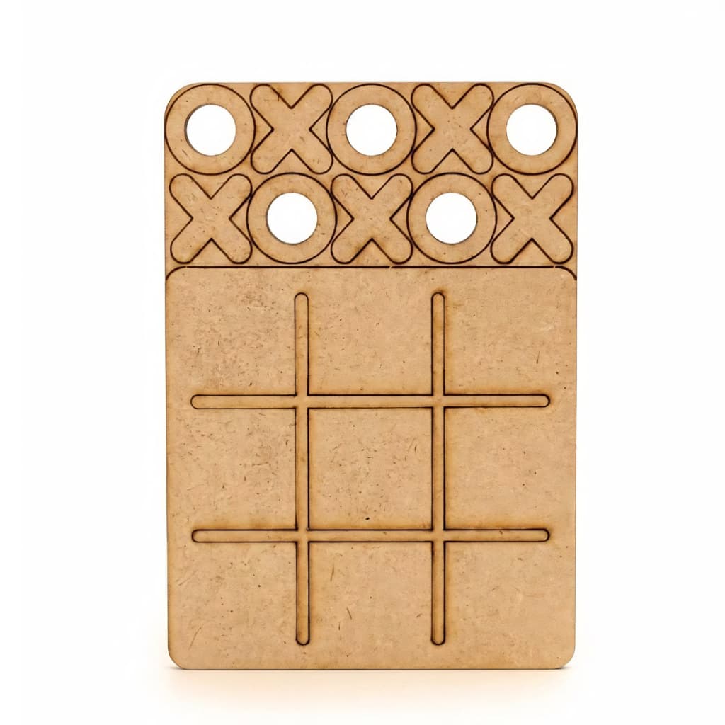 Kit Jogos Da Velha MDF Cru 10x10 Educativo Infantil Pintura Artesanato Escolar