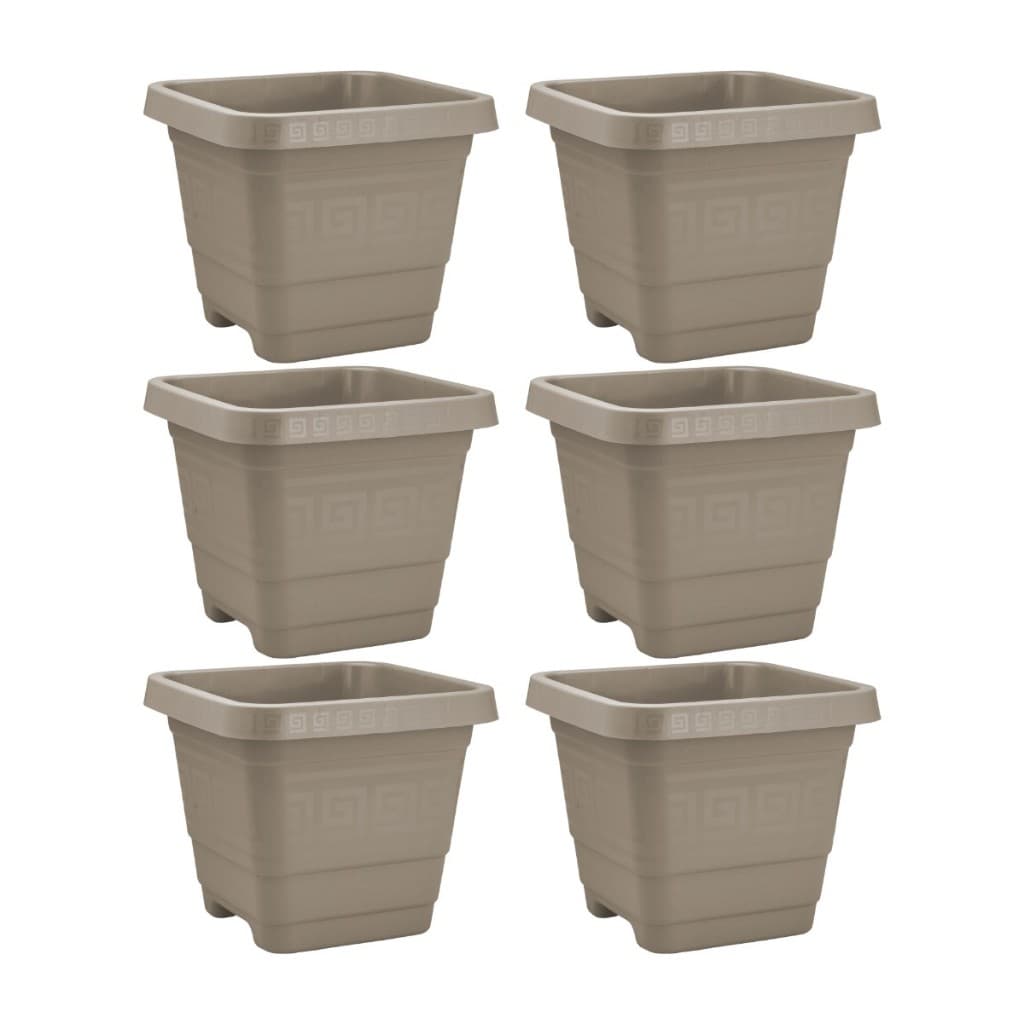 Kit 6 Vaso XG Quadrado 59 L em Plástico para Planta Grande Jardim Quintal Varanda e Decoração Externa