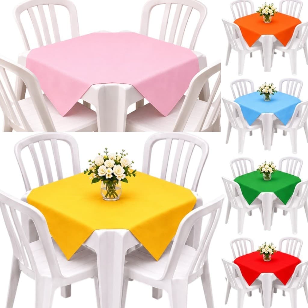 Kit 5 a 30 Toalhas de Mesa Cobre-Manchas Quadrada 70x70cm Aniversarios Casamentos Buffet