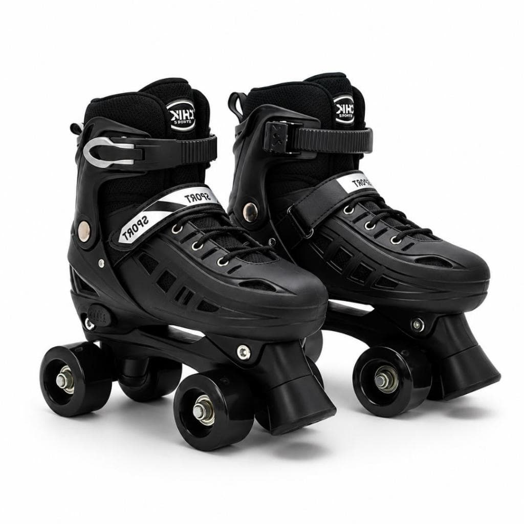 Patins Quad 4 Rodas Tamanho Regulável 29 até 40 Rosa, Azul e Preto + Bolsa Top!