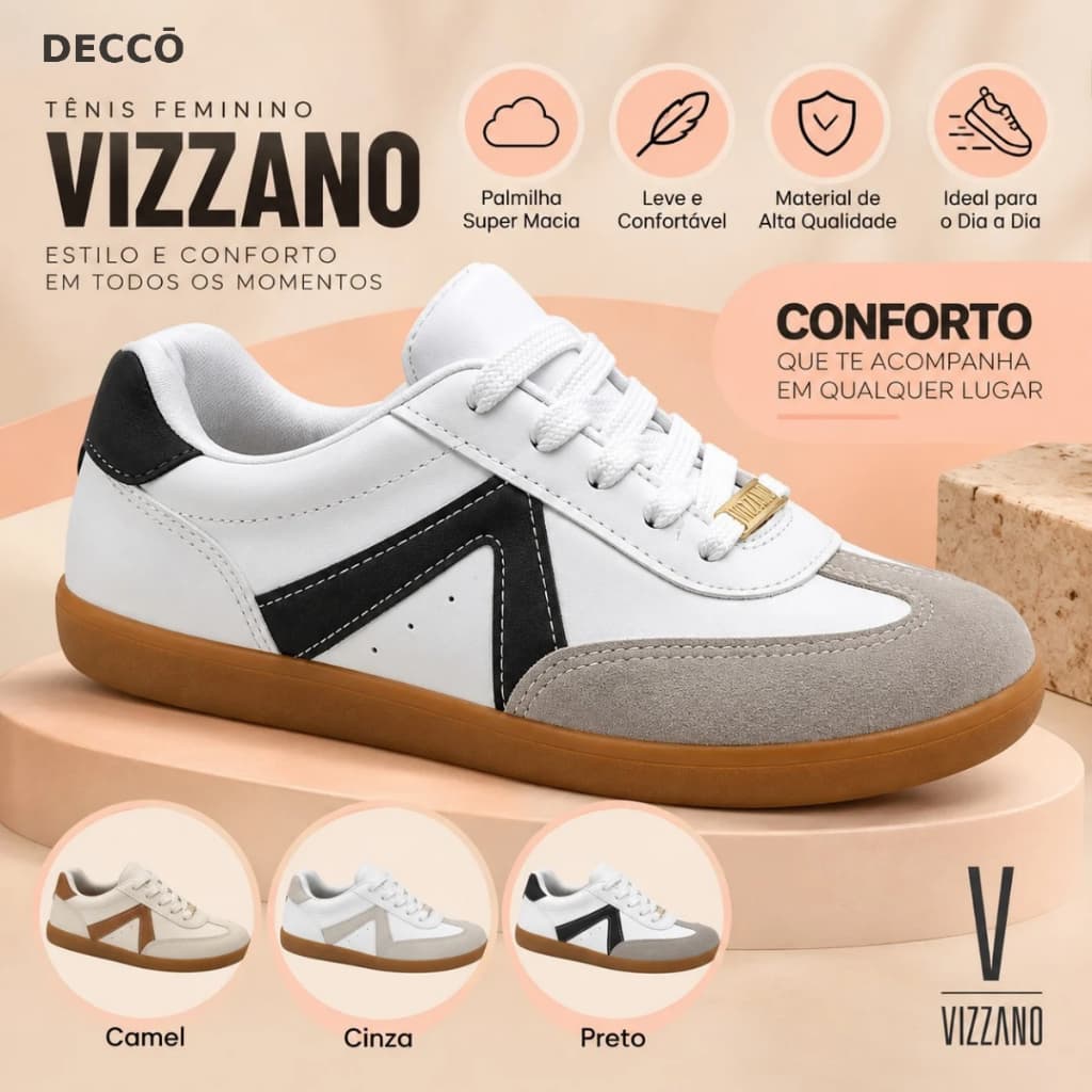 Sapato Feminino Vizzano Casual Modelagem Clássica Solado Sintético Original