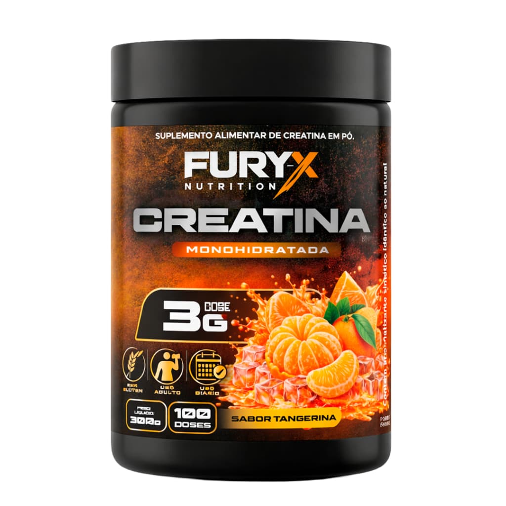 Creatina Monohidratada 300g Sabor Tangerina - Fury-x Nutrition