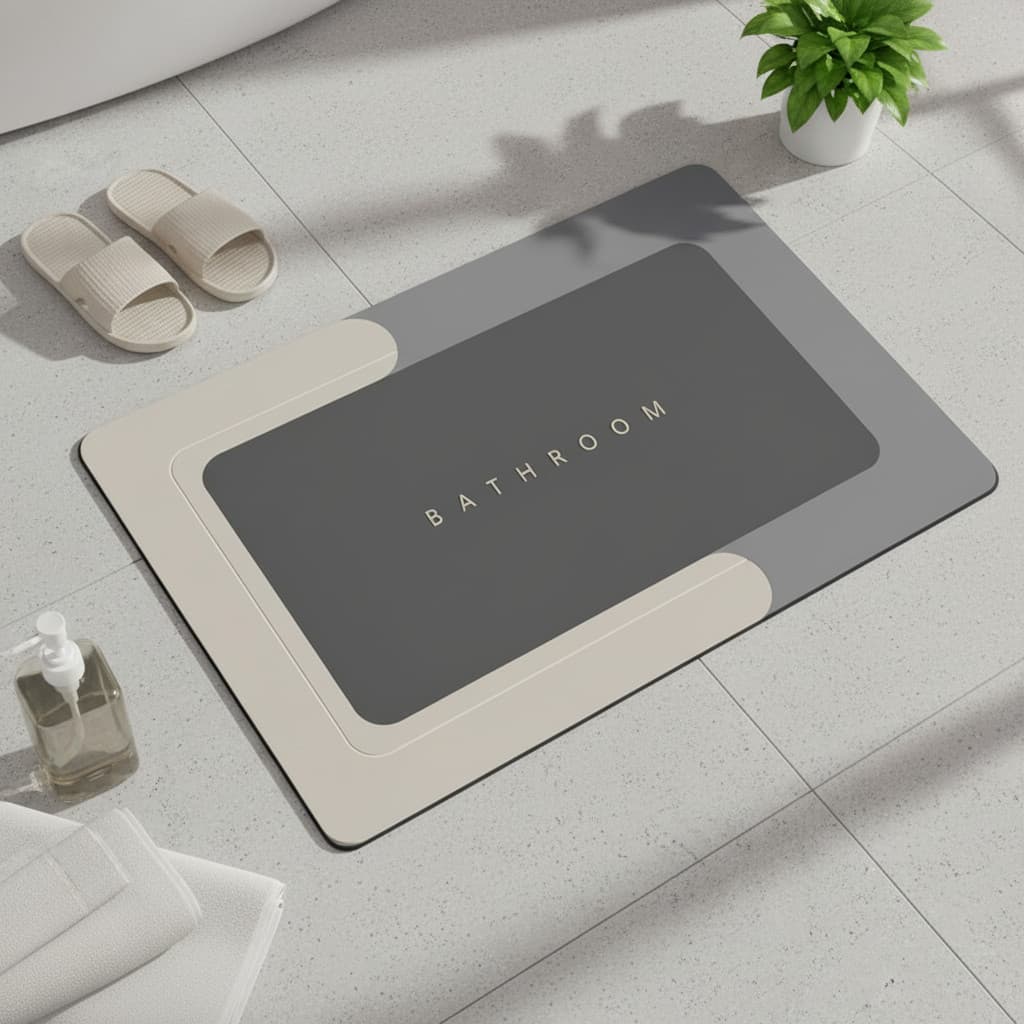 Tapete de Banheiro Antiderrapante Absorvente Secagem Rápida Impermeável Conforto para Box Chuveiro