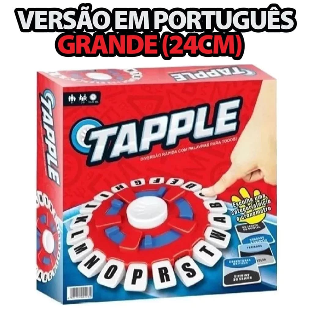 Versão Português Tapple Jogo de Tabuleiro Stop Trava Letras com Temporizador para Familia 24cm