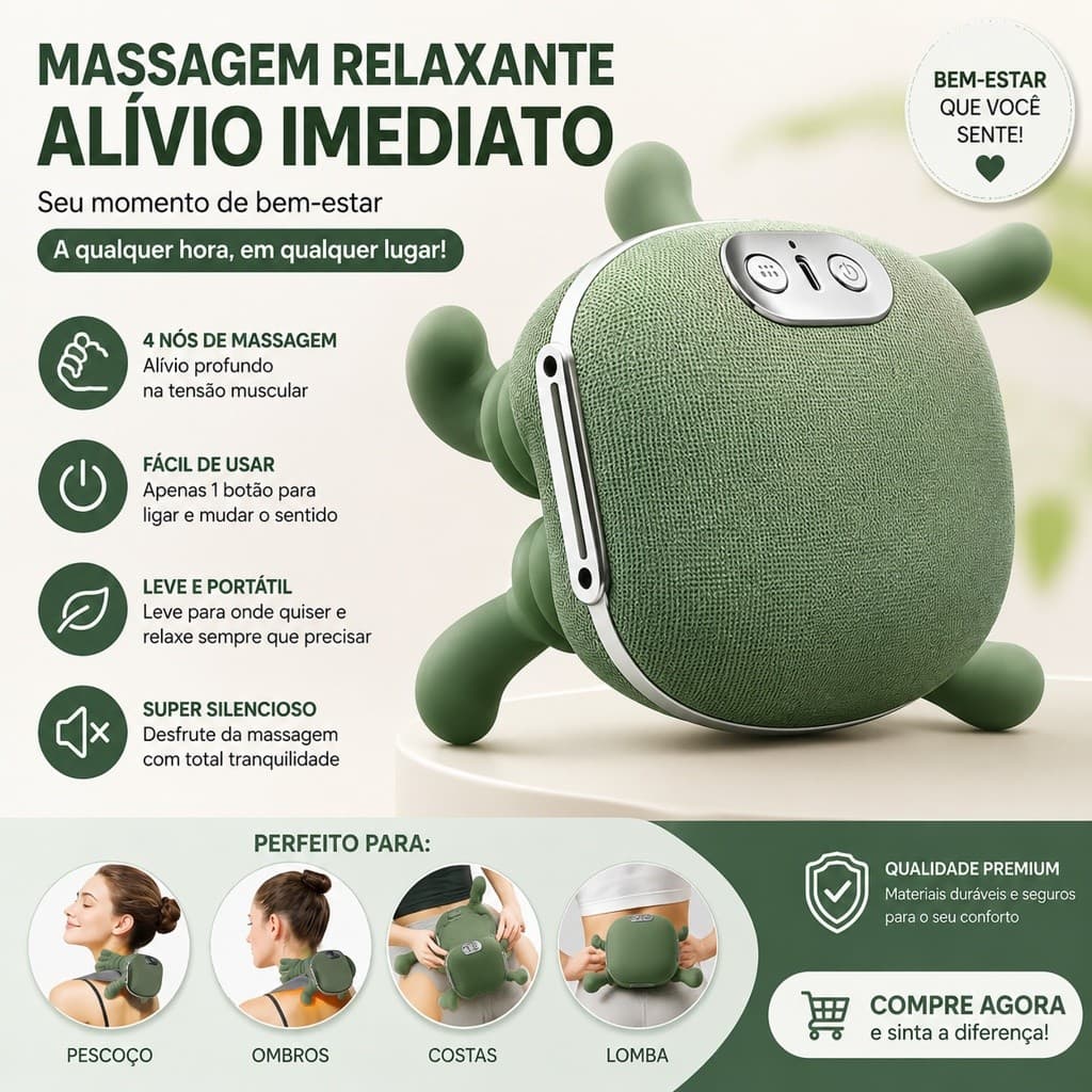 massegeador de pescoço 8 pontos aquecimento relaxamento tensão ombro mãos massagem alívio