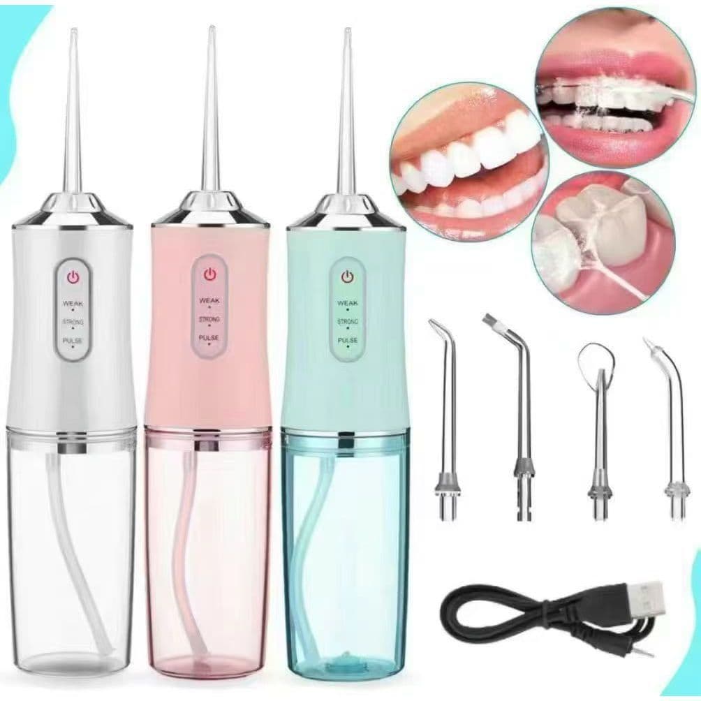 Irrigador Dental Oral Recarregavél 220ml Higiene Limpeza Bucal Portátil Limpador de Dente