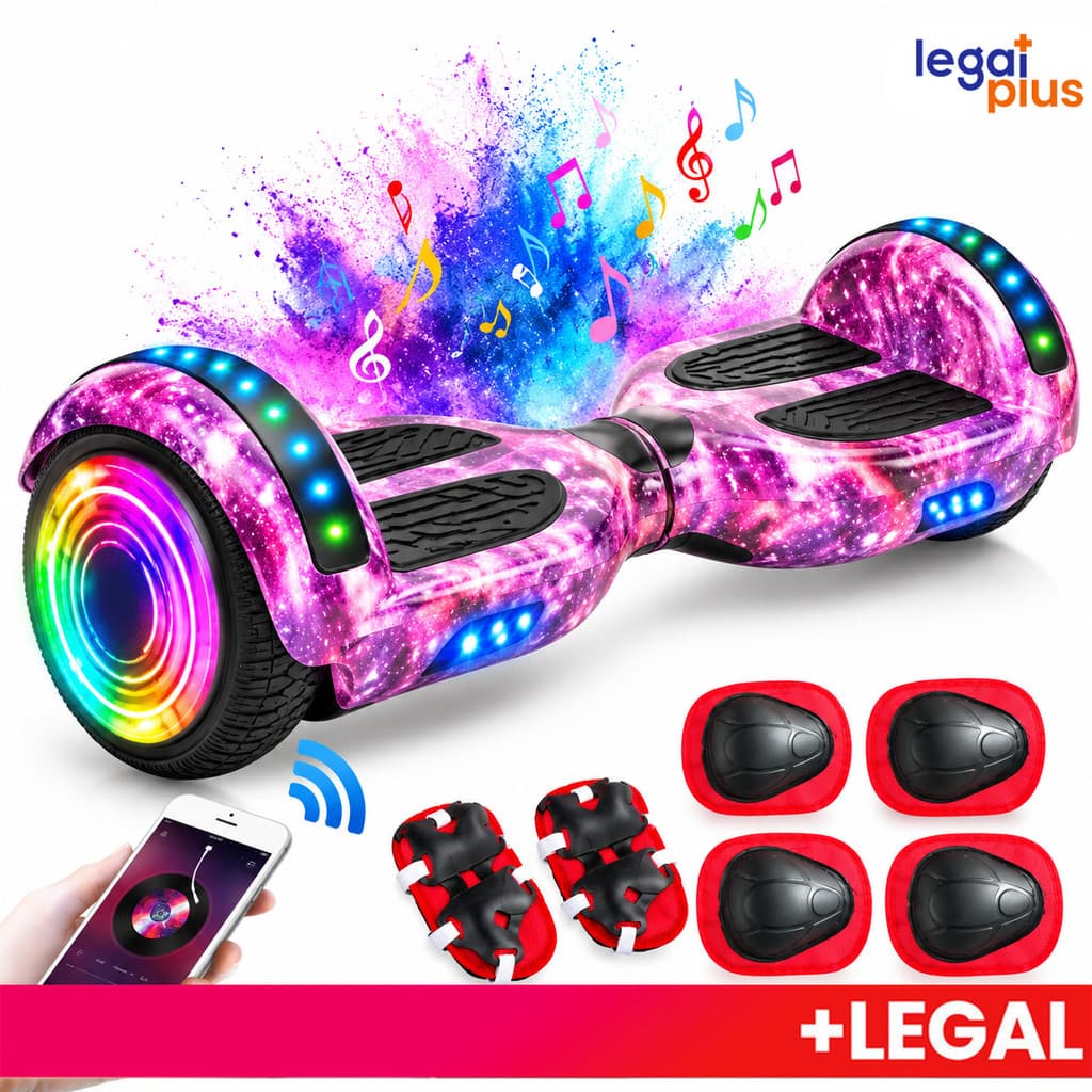Hoverboard Infantil 6.5" - Skate Elétrico com LED Bluetooth e Bateria Potente para Crianças Seguras
